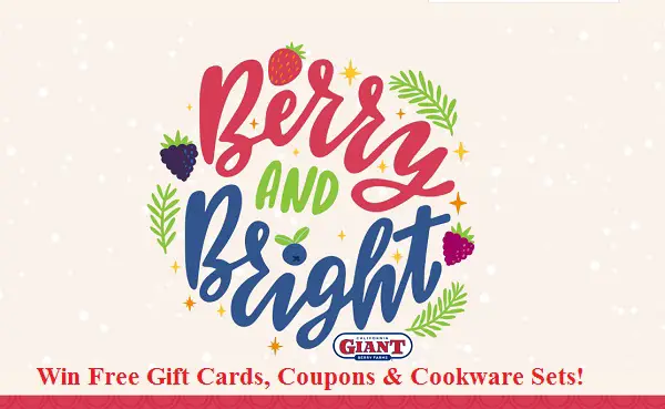 Berry and Bright Sweepstakes: Win Free Gift Cards, Coupons & Cookware sets (4 Winners)