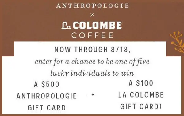 Anthropologie & La Columbe Pumpkin Free Gift Cards Giveaway (5 Winners)
