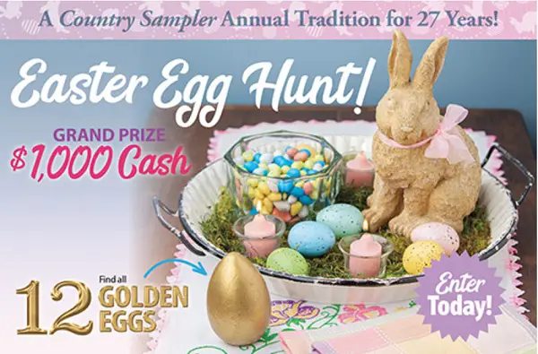 Country Sampler Easter Egg Hunt Giveaway: Win $1,000 Cash