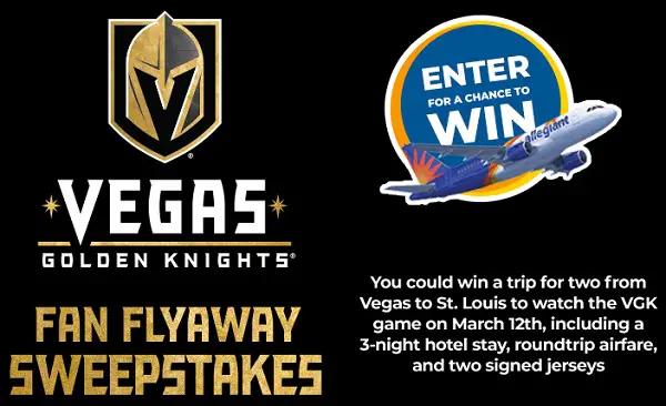 Allegiant Vegas Golden Knights Fan Trip Giveaway: Win Game Tickets & T-shirt & More