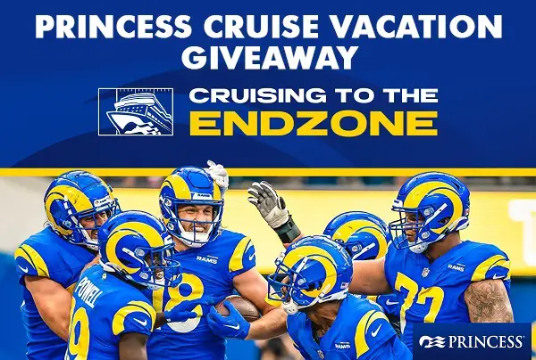 Los Angeles Rams Princess Cruise Vacation Giveaway (6 Winners)