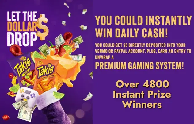 Takis Holiday Shopper Instant Win & Sweepstakes: Win $5 Venmo Cash (4880 Winners)