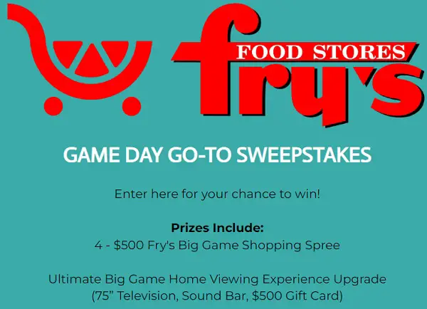 Fry’s Game Day Go-To Giveaway: Win 75” TV, $500 Gift Card & More