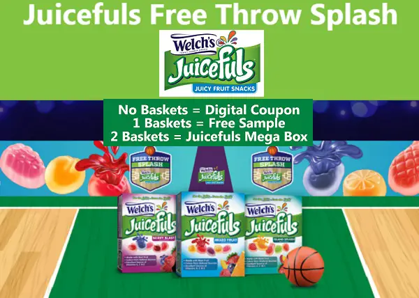 Juicefuls Free Throw Splash Sweepstakes: Instant Win Free Welch’s fruit Snacks (10,000+ Winners)