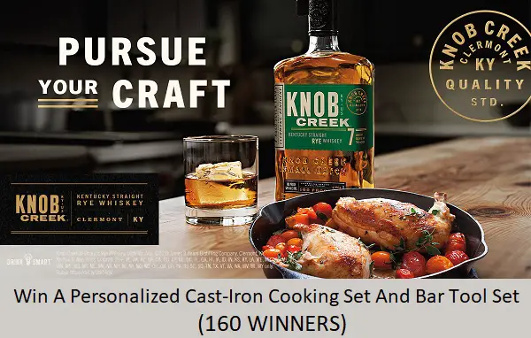 Knob Creek to The Pursuit of Craft Sweepstakes: Win Cast-Iron Cooking Set and Bar Tool Set (160 Winners)