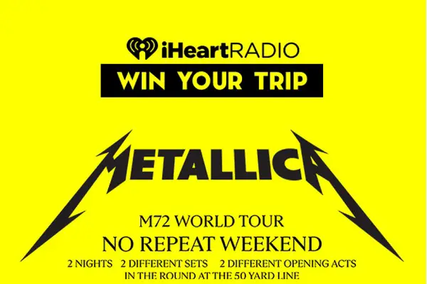 Metallica Tour Trip Giveaway: Win a Free Trip to M72 World Tour (10 Winners)