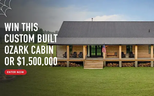 One Country Ozark Cabin Giveaway: Win a $2 Million Cabin and 40.5 Acres or $1.5 Million Cash