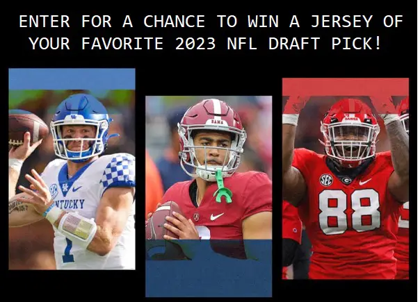 Win A Jersey Of Your Favorite 2023 NFL Draft Pick!