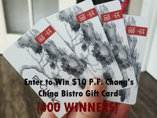 AARP $10 P.F. Chang's China Bistro Gift Card Giveaway