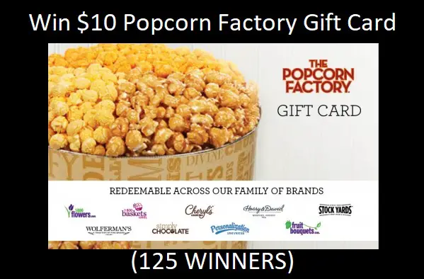 AARP $10 Popcorn Factory Gift Card Giveaway (125 Winners)