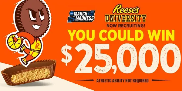 Reese’s University March Madness Sweepstakes: Win $25000 Free Athletic Scholarship