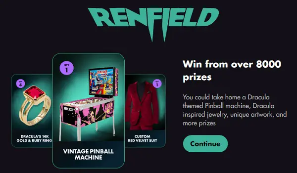 Renfield Movie Giveaway: Instant Win Arcade Game, Free Ruby & Gold Ring or More (8K+ Prizes)