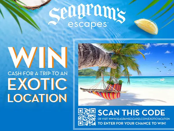 Seagram’s Escapes Exotic Vacation Giveaway: Win $5000 Cash (5 Winners)