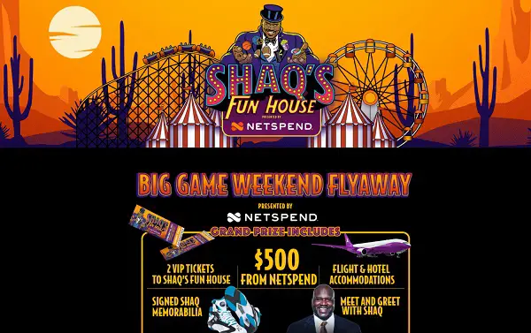 Shaqs Fun House Super Bowl Weekend Giveaway: Win A Trip & $100 Free Cash Prizes