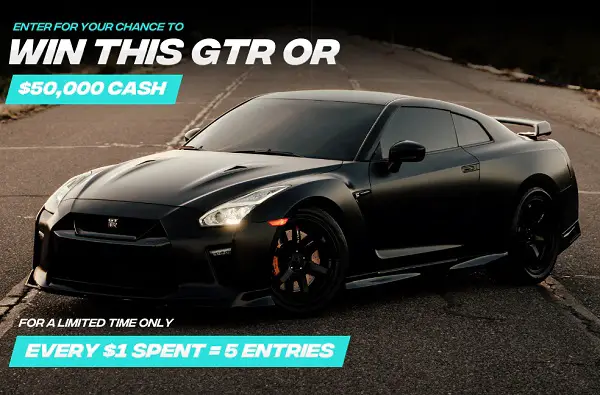 Shop Techbuds Sweepstakes: Win Nissan GTR Car, or $50,000 Free Cash Prize