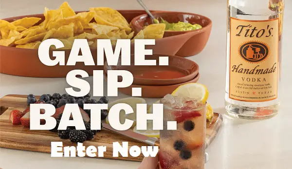 Tito’s Game Day Sweepstakes: Win A Tito’s Mixology Vessel + Free Coolers (400 Winners)