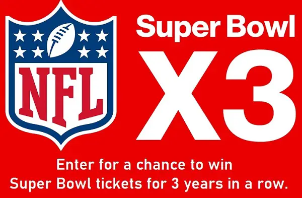 Verizon Super Bowl Sweepstakes: Win Super Bowl Tickets for Three Years (20 Winners)