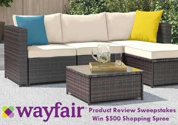 Wayfair Product Review Sweepstakes: Win $500 Shopping Spree (Monthly Winners)