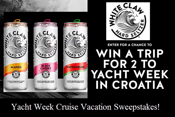 White Claw Yacht Week Cruise Vacation Giveaway (2 Winners)