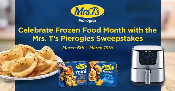 Frozen Food Month Giveaway: Win Free Air Fryer & 1 Year's Free Mrs T’s Pierogies (8 Winners)