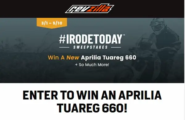 irodetoday Giveaway: Win An Aprilia Tuareg 660 Motorcycle & More