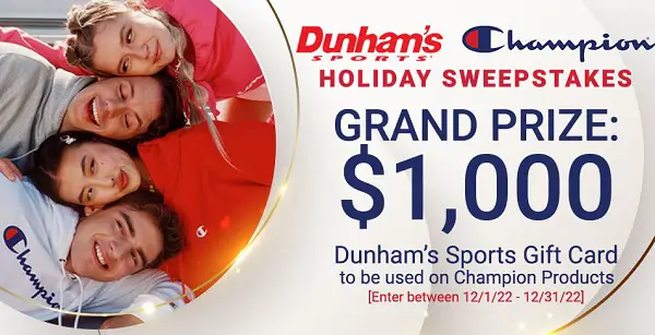 Dunham's Sports $1,000 Gift Card Giveaway