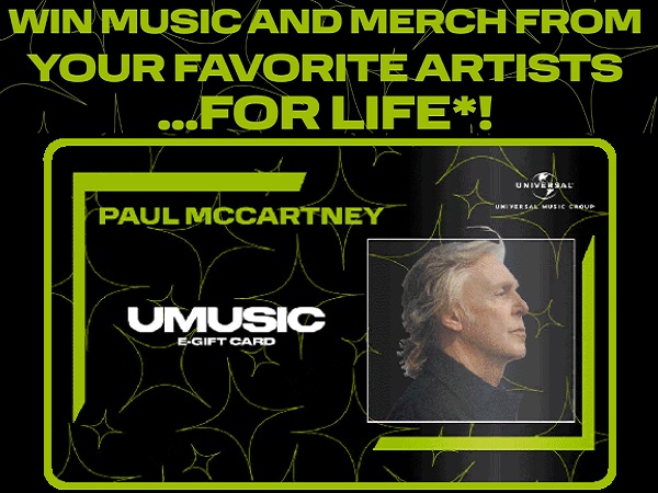 Music & Merch For Life Giveaway: Win $3300 UMG Gift Card
