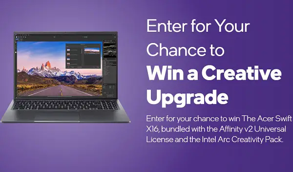 Win an Intel Create Affinity Photoshop Upgrade Prize Pack
