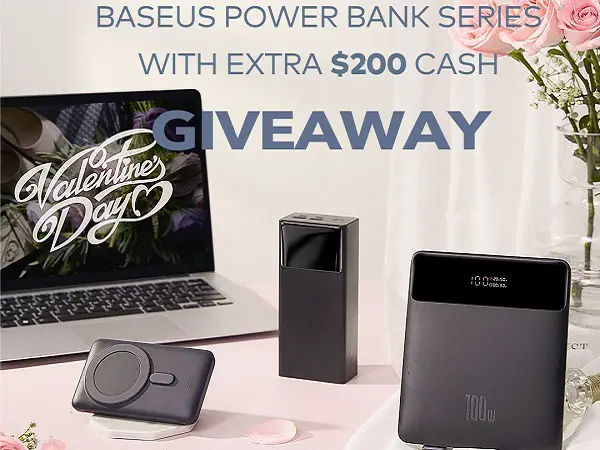 Baseus Valentine’s Day Giveaway: Win $200 Cash & Free Power Bank Kit
