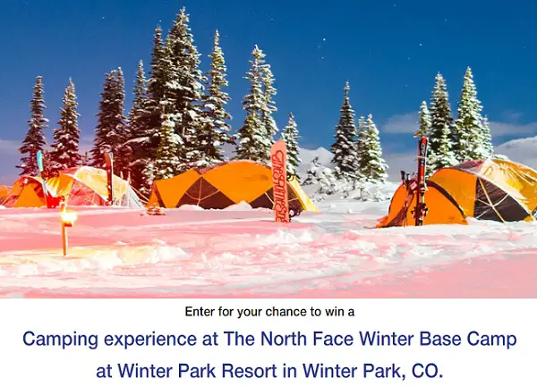 North Face Winter Camping Experience Giveaway: Win Winter Camping Vacation (10 Winners)