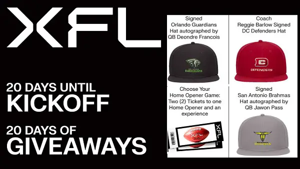 XFL 20 Day Giveaway: Win Free Game Tickets (20 Winners)