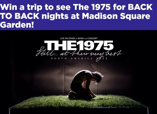 SiriusXM The 1975 Tour Giveaway: Win a Trip to New York, Concert Tickets & Meet Celebrities
