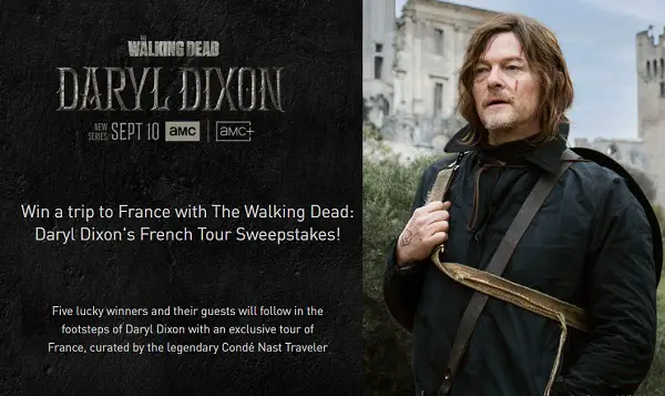 AMC Daryl Dixon's French Tour Sweepstakes: Win a Trip to France (5 Winners)