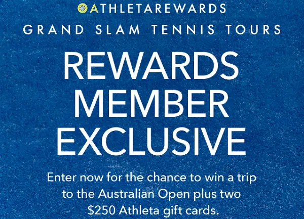 Athleta and Grand Slam Tennis Tours Sweepstakes: Win Trip to Attend 2024 Australian Open