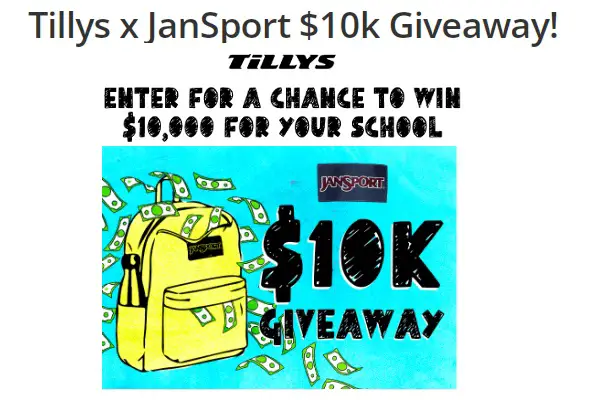 Back to School Cash Giveaway: Win Cash of $10K & $500 Free Tillys Gift Card