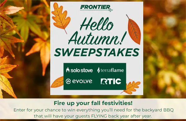 Frontier Autumn Giveaway: Win Free Backyard Kitchen Upgrade & Free Trips