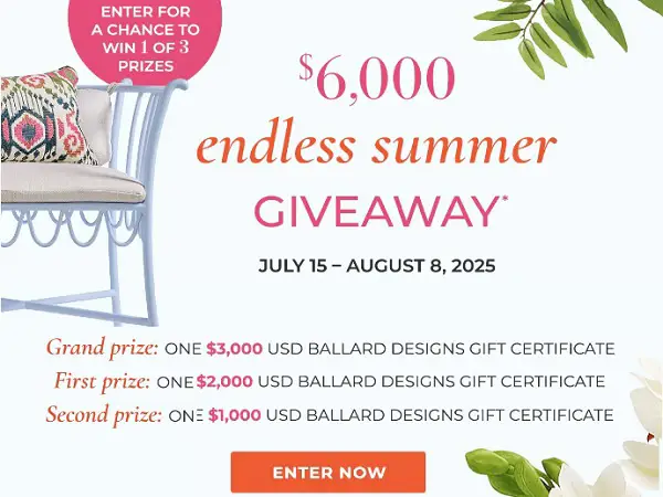 Ballard Designs Summer Giveaway: Win a Free Gift Certificate! (3 Winners)