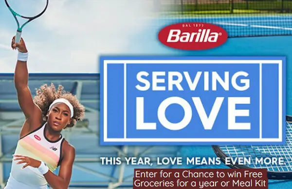 Barilla's Serving Love Giveaway: Win Free Groceries for a Year or Meal Kit (250+ Winners)