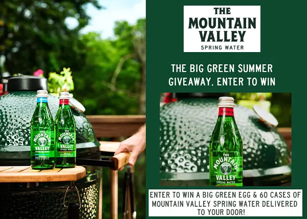 The Mountain Valley Water Spring Big Green Egg Giveaway: Win Free Grill Pack for Summer