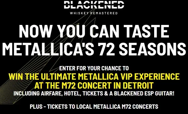 Blackened Whiskey M72 Experience Giveaway: Win a Trip & Free Concert Tickets
