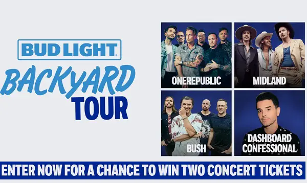 Bud Light Backyard Tour Giveaway: Win Free Concert Tickets (2,000+ Winners)