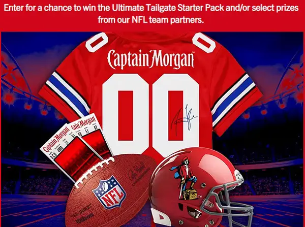Captain Morgan Follow the Captain Sweepstakes – Win Tailgate Packs, Sideline Passes & More!