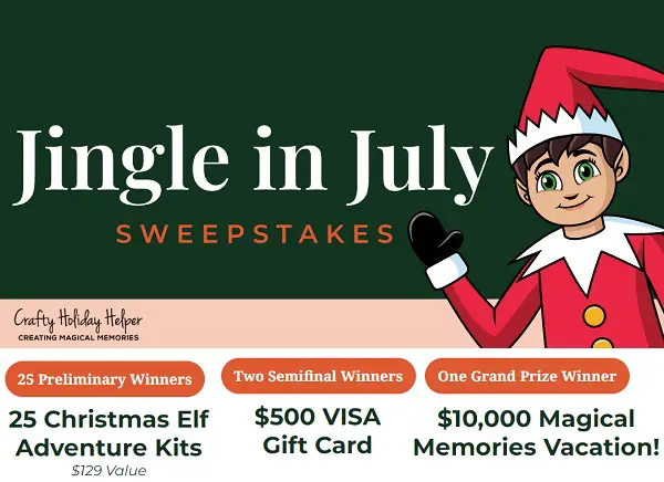 Crafty Holiday Helper Christmas in July Giveaway: Win a Free Vacation, $500 Visa Gift Cards & More