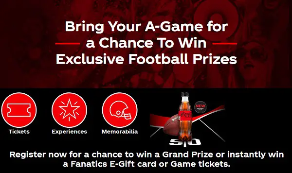 Coke Zero Fall Football Giveaway: Instant Win a Trip, $500 Gift Cards & Live Stream Football Game