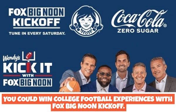 Coca-Cola Wendy’s Big Noon Kickoff Sweepstakes & Instant Win Game (Weekly Winners)