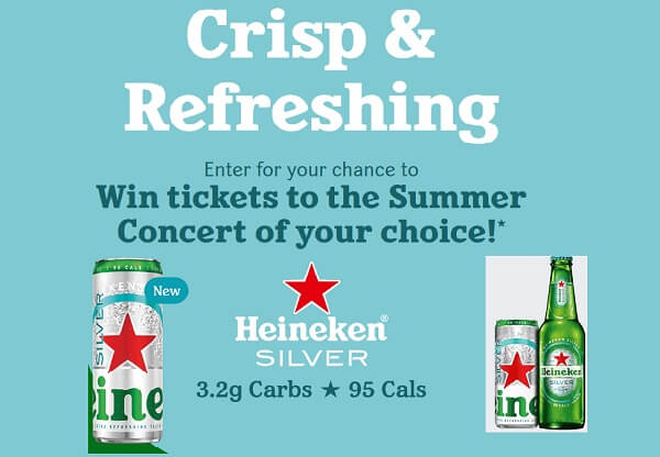 Heineken Silver Summer Giveaway: Win Tickets to Concerts & Music Festival in $500 Gift Cards