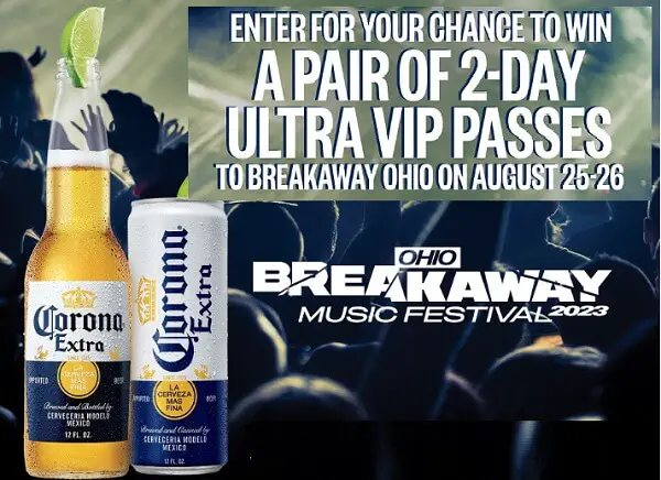 Corona Extra Tickets Giveaway: Win Free Breakaway Music Festival Tickets (2 Winners)