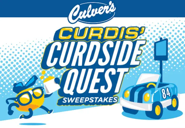 Culver's Curdis Quest Instant Win Game: Win Cash of $1,000, $10 Gift Cards & Free Merchandise