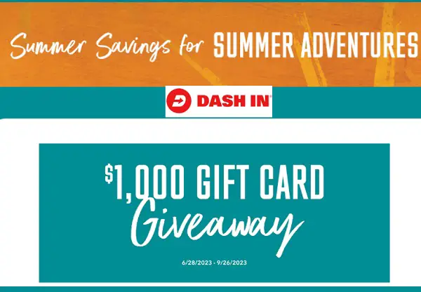 Dash In Gift Card Giveaway: Win $1,000 Free Gas for Summer