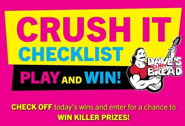 Dave’s Killer Bread Crush It Giveaway: Win Free Snack Bars, Prepaid Cards & More (100 Prizes)!